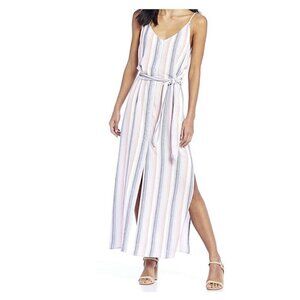 Chelsea & Violet Sleeveless Belted Stripe Maxi Dress